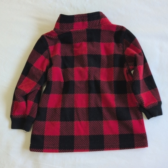 carter's buffalo check fleece popover sweatshirt 18 months baby unisex - Picture 5 of 5